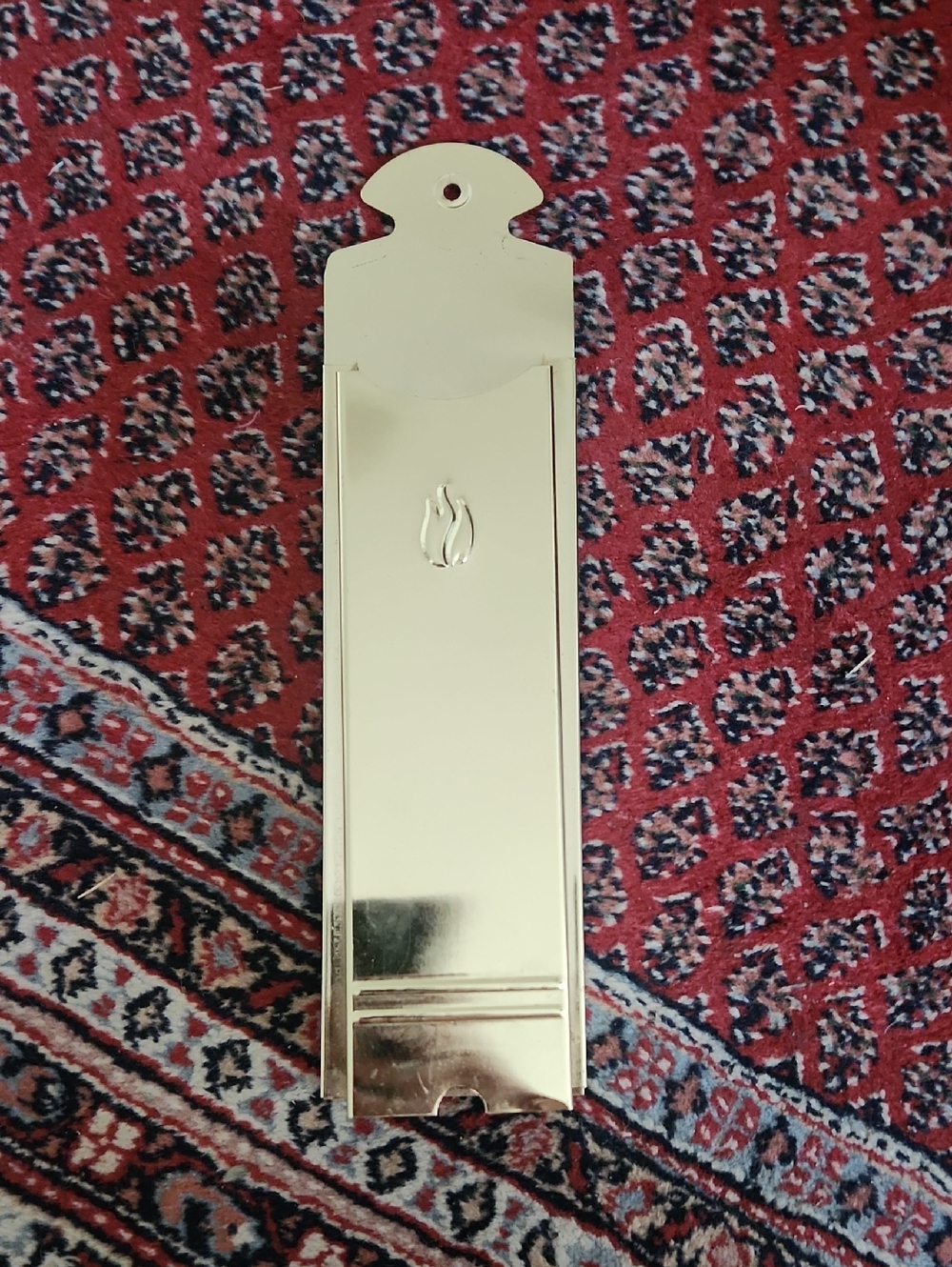 Gold Tone Long Match Holder with Striker On Bottom